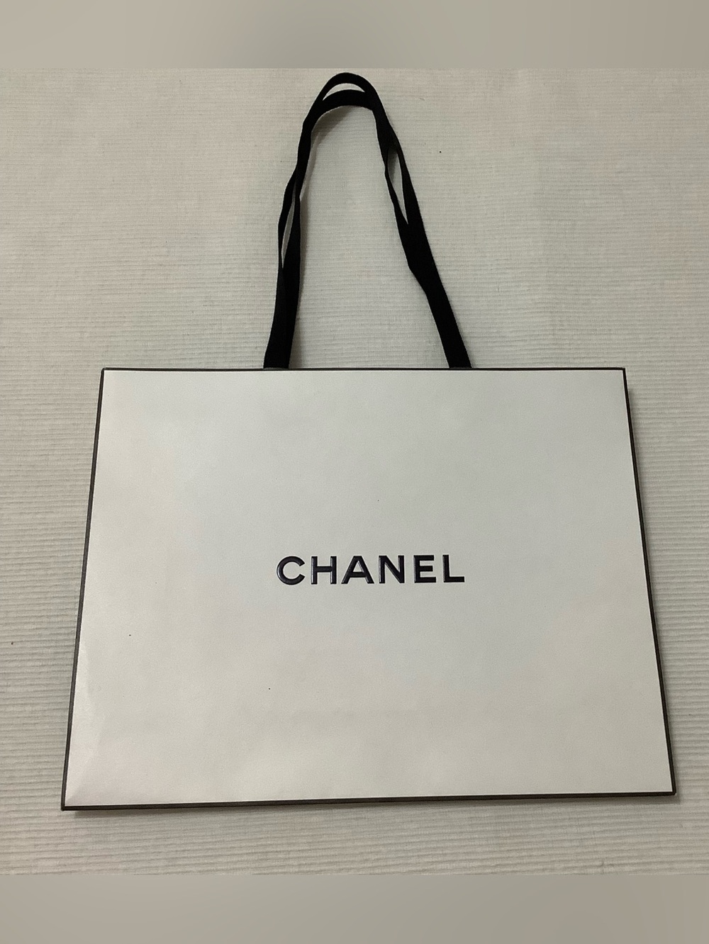 Chanel paper shopping bag 10”x 8” x 3”